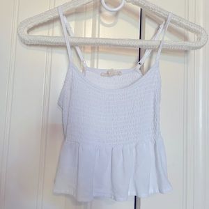 White ribbed babydoll tank top